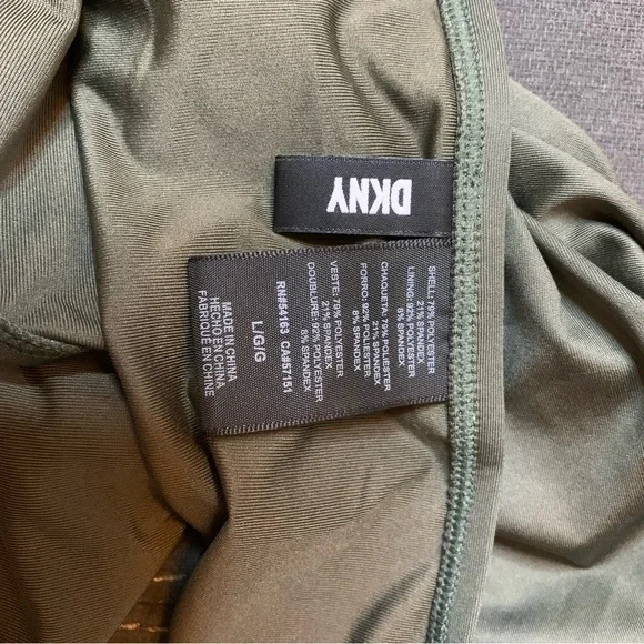 DKNY Olive Green High-Waisted Bikini Bottom women size large - Picture 3 of 3